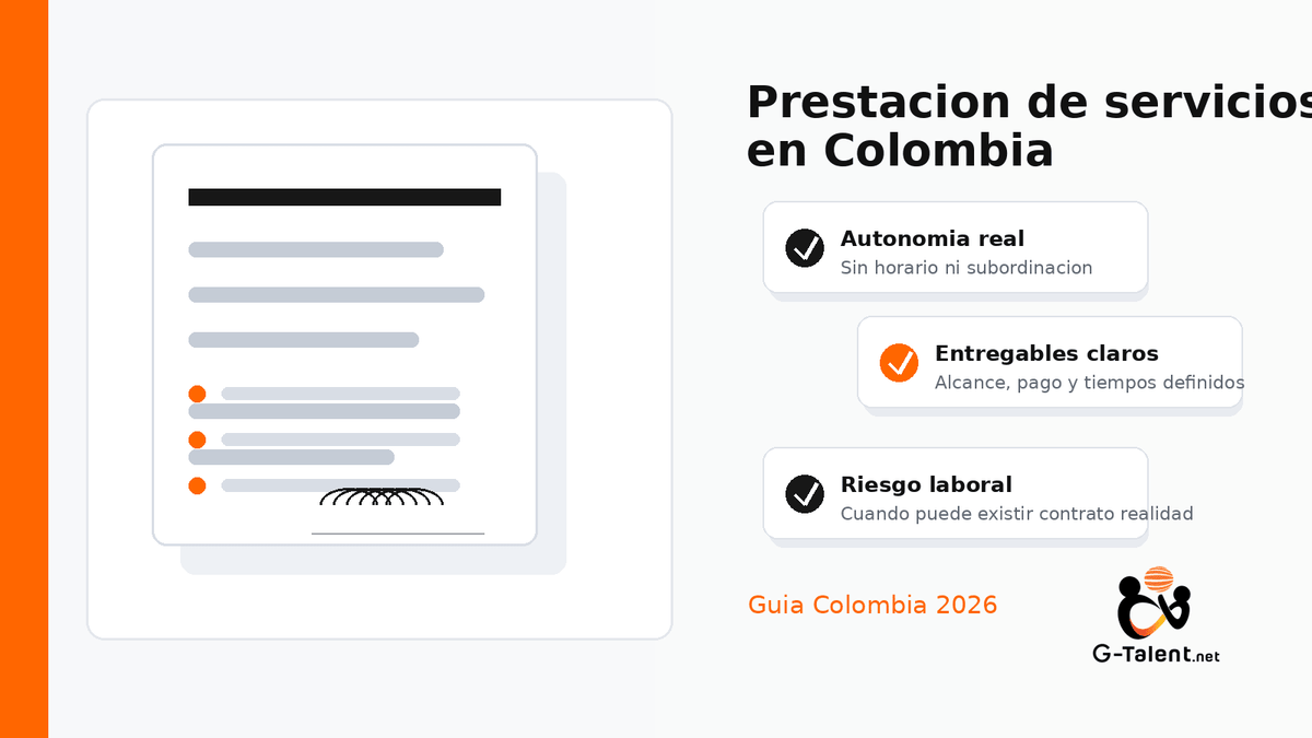 Contrato de prestación de servicios en Colombia 2026: qué revisar antes de firmar - G-Talent.Net