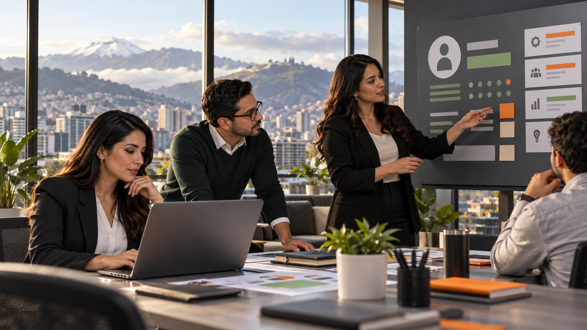 Equipo de Recursos Humanos ecuatoriano publicando una vacante en la plataforma Encuentra Empleo
